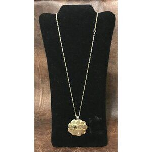SIGNED Hobe' Gold-Tone Astrological Coin Statement Pendant With Rhinestone